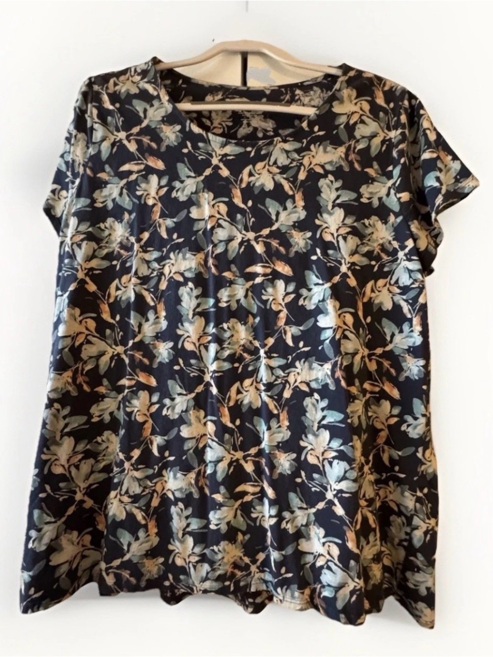 Pure Jill Floral Pattern Short Sleeve Women’s Top -  100% Pima Cotton Tee